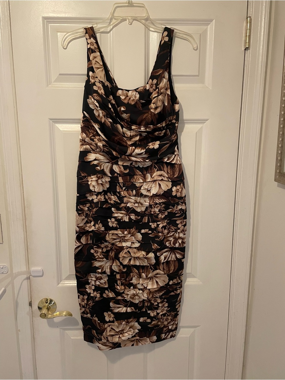 Express Black Floral Midi Sheath Dress
